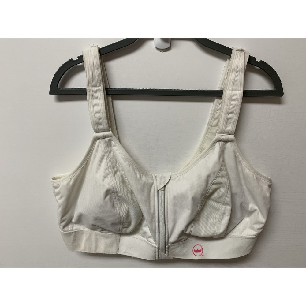 SHEFIT Ultimate Sports Bra White 5 LUXE High Impact Zipper Adjustable